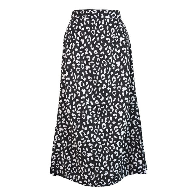 Sexy Leopard Wrap Print Chiffon Split Skirt - east2cart.uk