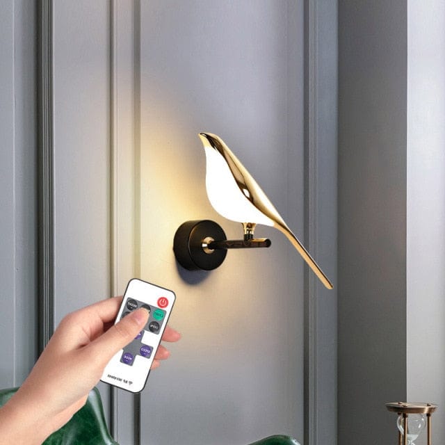 Gold Plated Bird LED Wall Lamp