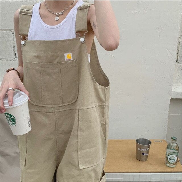 One-Piece Loose Khaki Shorts - east2cart.uk