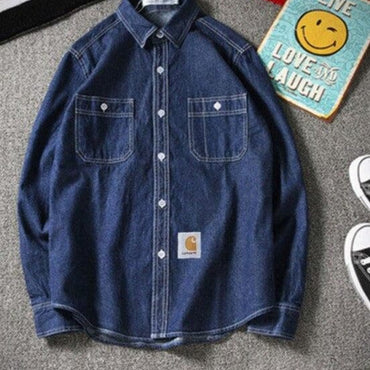 Casual Lapel Cotton Loose Denim Shirt - east2cart.uk