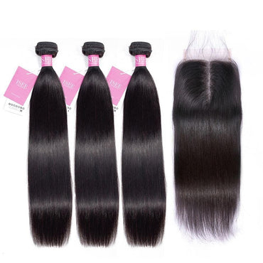Malaysian Human Straight Hair With Closure - east2cart.uk