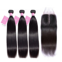 Malaysian Human Straight Hair With Closure - east2cart.uk