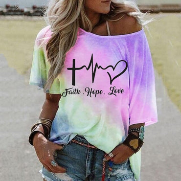 Women Letter Printed Half Sleeve Casual Streetwear - east2cart.uk