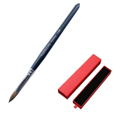 UsiDaer Kolinsky Nail Brush Acrylic with Red Round Wooden Handle and 100% Kolinsky Sable Hair for Crystal UV Gel Painting - east2cart.uk