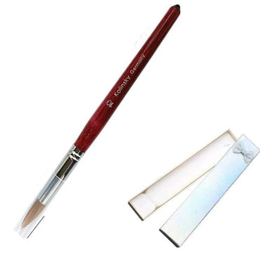 UsiDaer Kolinsky Nail Brush Acrylic with Red Round Wooden Handle and 100% Kolinsky Sable Hair for Crystal UV Gel Painting - east2cart.uk