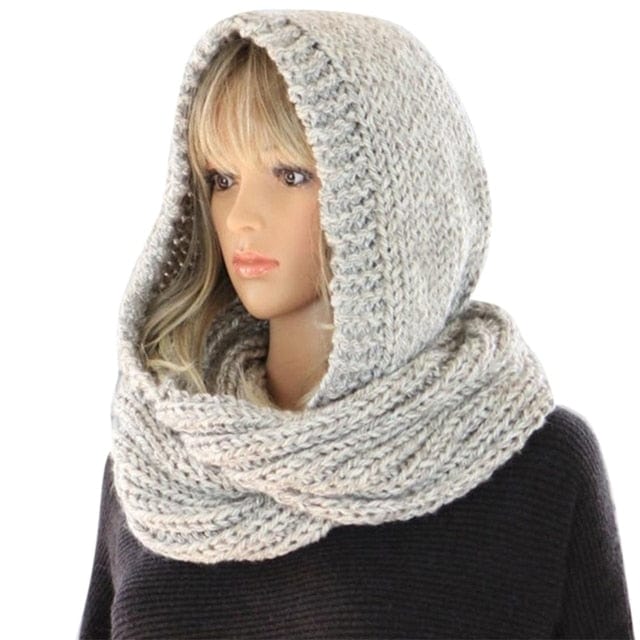 Winter Warm Knitted Neck And Head Scarf