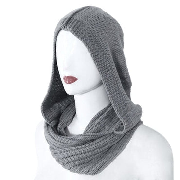 Winter Warm Knitted Neck And Head Scarf