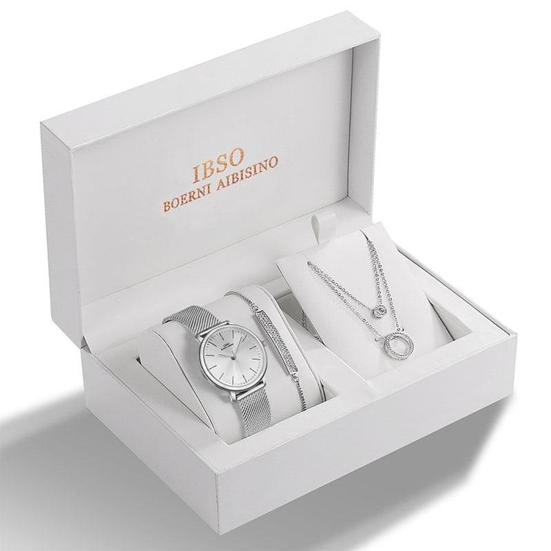 Ladies Crystal Design Necklace & Watch Gift Set - east2cart.uk