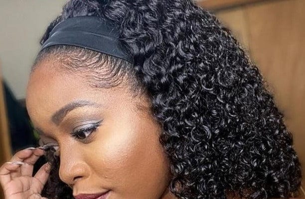 Kinky Afro Curly Remy Hair Glueless Wig