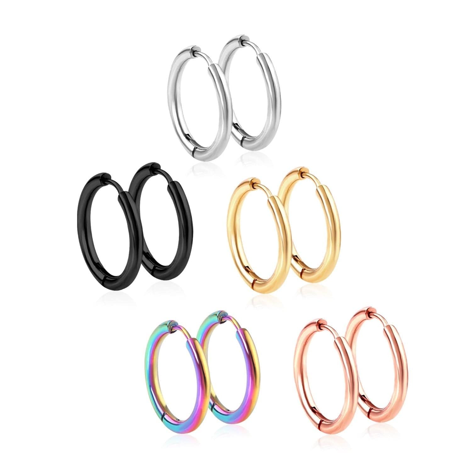 1Pairs/2pcs Trendy Small Colourful Hoop Earrings