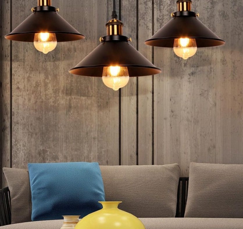 American Retro LED Bronze Pendant Hanging Lamp