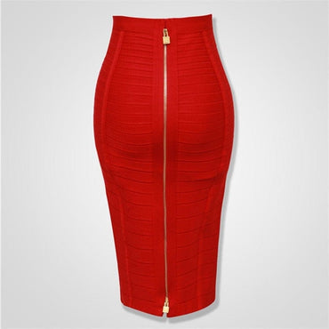 16 Colors Sexy Solid Bandage Pencil Skirt - east2cart.uk