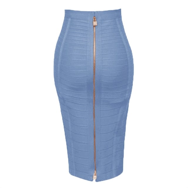 16 Colors Sexy Solid Bandage Pencil Skirt - east2cart.uk