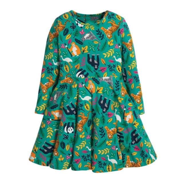 Cloud Rainbow Print Party Dress