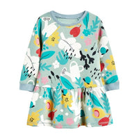 Cloud Rainbow Print Party Dress