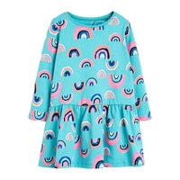 Cloud Rainbow Print Party Dress