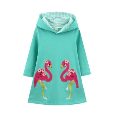 Rainbow Embroidery Girls Hoodie Dress