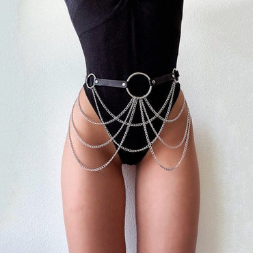 Goth Leather Body Harness Chain Jewellery - east2cart.uk