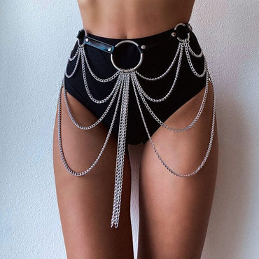 Goth Leather Body Harness Chain Jewellery - east2cart.uk