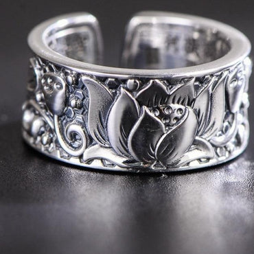 Lotus Heart Buddha Ring Unisex - east2cart.uk