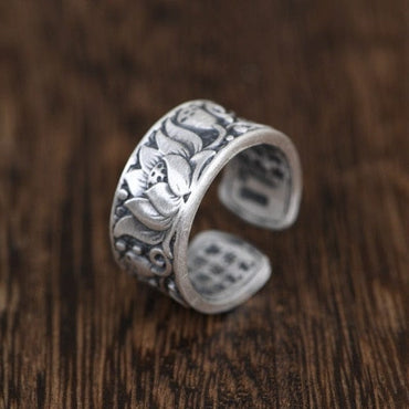 Lotus Heart Buddha Ring Unisex - east2cart.uk