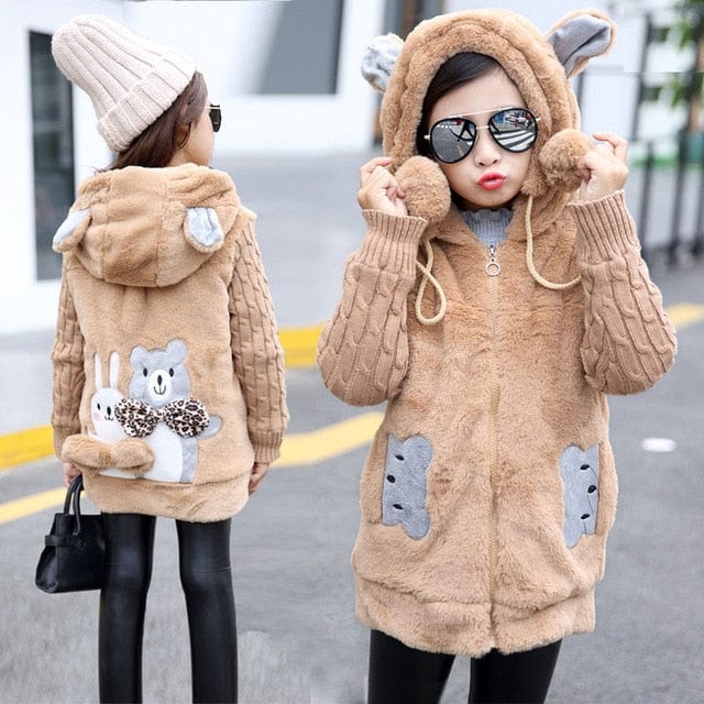 Girl's Thick Warm Hooded Winter Coat