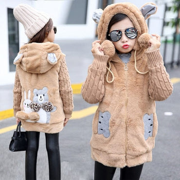 Girl's Thick Warm Hooded Winter Coat