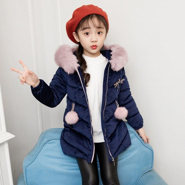 Girl's Thick Warm Hooded Winter Coat