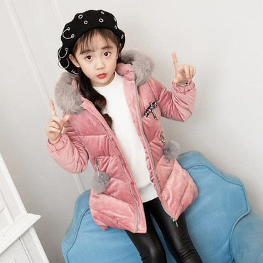 Girl's Thick Warm Hooded Winter Coat