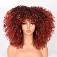 16''Short Hair Afro Kinky Curly Wig With Bangs - east2cart.uk