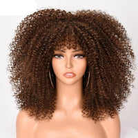 16''Short Hair Afro Kinky Curly Wig With Bangs - east2cart.uk
