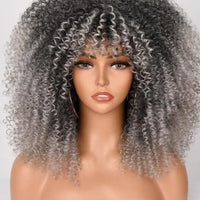 16''Short Hair Afro Kinky Curly Wig With Bangs - east2cart.uk