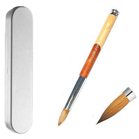 UsiDaer Kolinsky Nail Brush Acrylic with Red Round Wooden Handle and 100% Kolinsky Sable Hair for Crystal UV Gel Painting - east2cart.uk