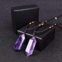 Natural Amethyst Pyramid Necklace - east2cart.uk