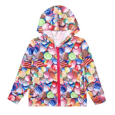 Girls Windbreaker Hooded Red Winter Coat