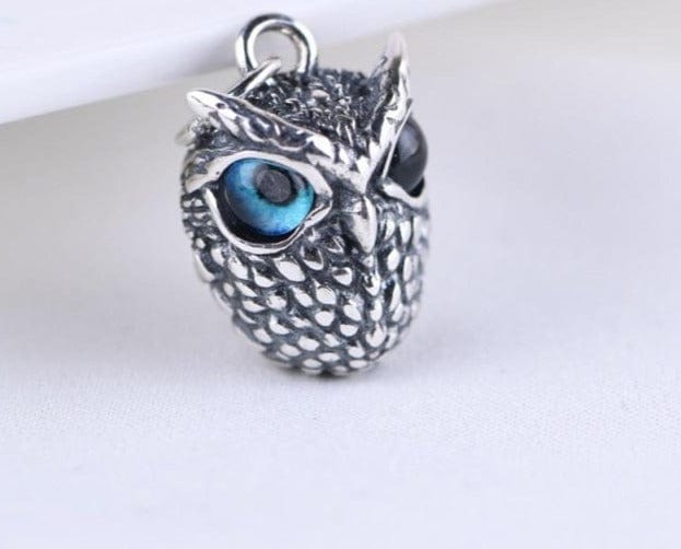 Real 925 Sterling Silver Demon Eye Owl Ring For Women Girl Lovers Retro Animal Open Adjustable Ring Statement Ring Jewelry Gift - east2cart.uk