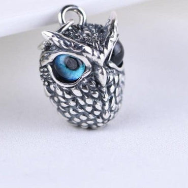 Real 925 Sterling Silver Demon Eye Owl Ring For Women Girl Lovers Retro Animal Open Adjustable Ring Statement Ring Jewelry Gift - east2cart.uk