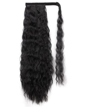 Vigorous Corn Wavy Long Ponytail Synthetic Hairpiece Wrap on Clip Hair Extensions Ombre Brown Pony Tail Blonde Fack Hair - east2cart.uk