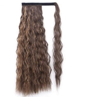 Vigorous Corn Wavy Long Ponytail Synthetic Hairpiece Wrap on Clip Hair Extensions Ombre Brown Pony Tail Blonde Fack Hair - east2cart.uk