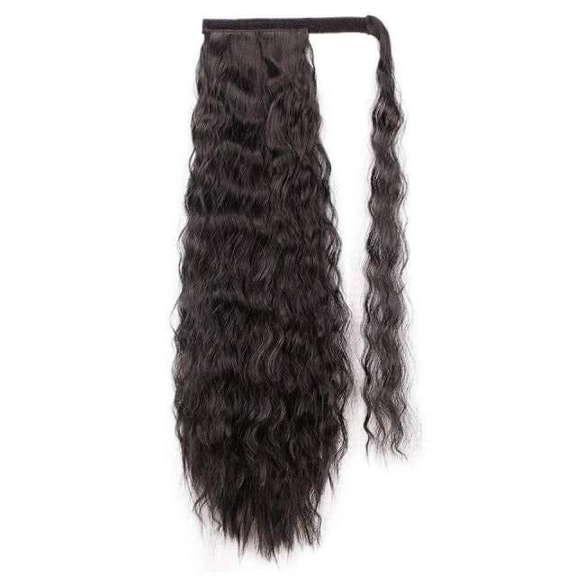 Vigorous Corn Wavy Long Ponytail Synthetic Hairpiece Wrap on Clip Hair Extensions Ombre Brown Pony Tail Blonde Fack Hair - east2cart.uk