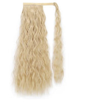 Vigorous Corn Wavy Long Ponytail Synthetic Hairpiece Wrap on Clip Hair Extensions Ombre Brown Pony Tail Blonde Fack Hair - east2cart.uk