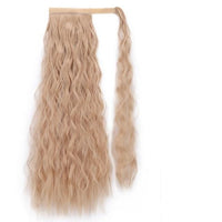 Vigorous Corn Wavy Long Ponytail Synthetic Hairpiece Wrap on Clip Hair Extensions Ombre Brown Pony Tail Blonde Fack Hair - east2cart.uk