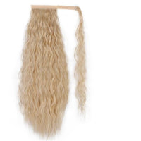 Vigorous Corn Wavy Long Ponytail Synthetic Hairpiece Wrap on Clip Hair Extensions Ombre Brown Pony Tail Blonde Fack Hair - east2cart.uk