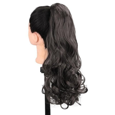 Vigorous Corn Wavy Long Ponytail Synthetic Hairpiece Wrap on Clip Hair Extensions Ombre Brown Pony Tail Blonde Fack Hair - east2cart.uk