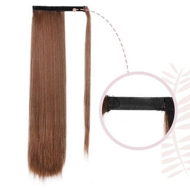 Vigorous Corn Wavy Long Ponytail Synthetic Hairpiece Wrap on Clip Hair Extensions Ombre Brown Pony Tail Blonde Fack Hair - east2cart.uk