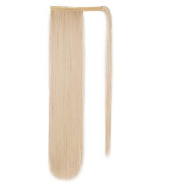 Vigorous Corn Wavy Long Ponytail Synthetic Hairpiece Wrap on Clip Hair Extensions Ombre Brown Pony Tail Blonde Fack Hair - east2cart.uk