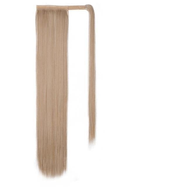 Vigorous Corn Wavy Long Ponytail Synthetic Hairpiece Wrap on Clip Hair Extensions Ombre Brown Pony Tail Blonde Fack Hair - east2cart.uk