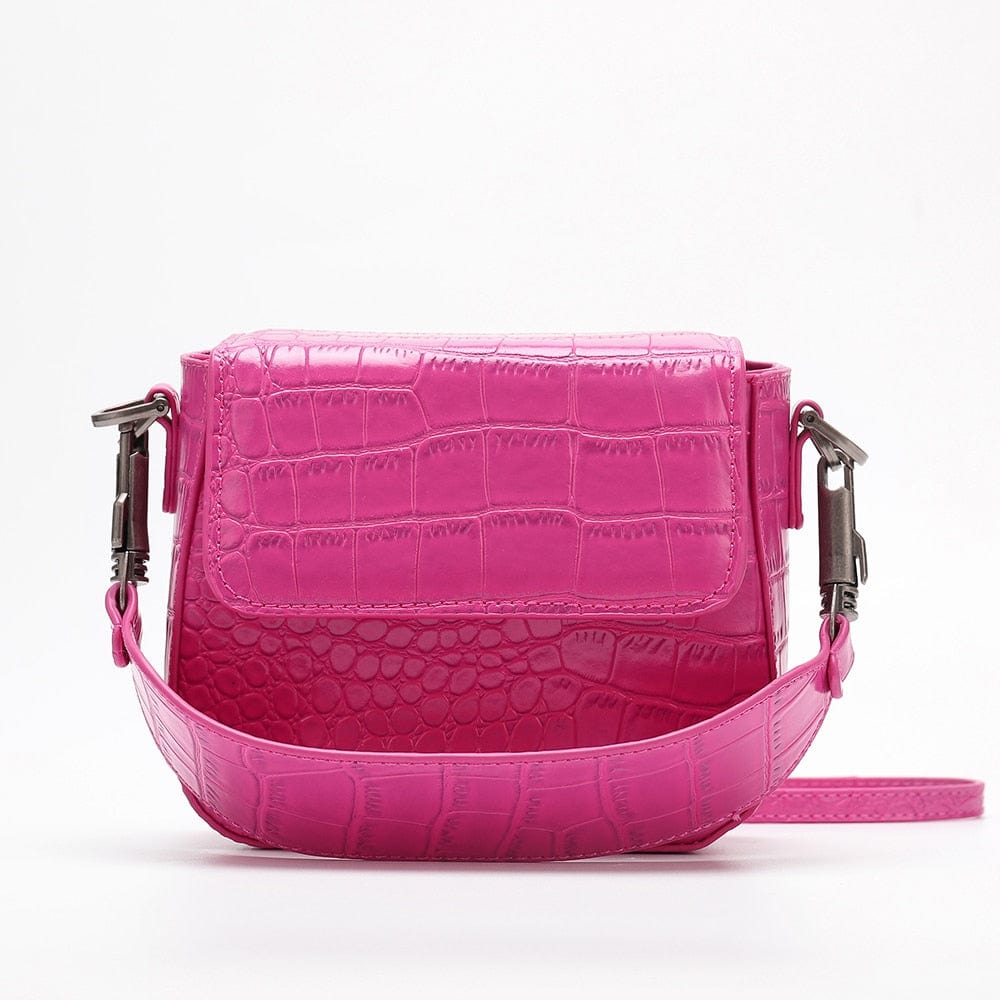 Alligator Pattern Saddle Hand Bag