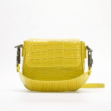 Alligator Pattern Saddle Hand Bag