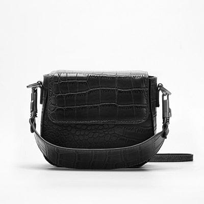 Alligator Pattern Saddle Hand Bag